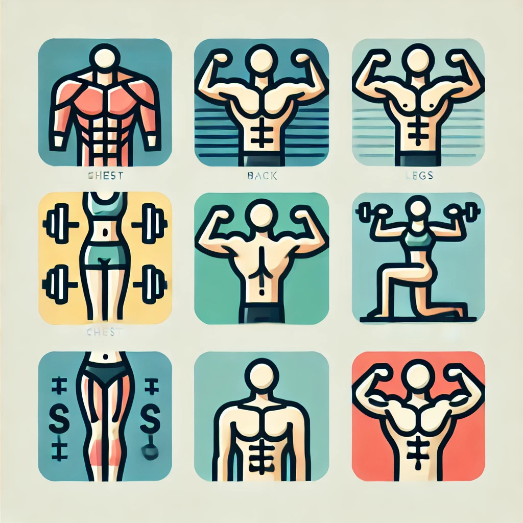 Illustration of muscle groups